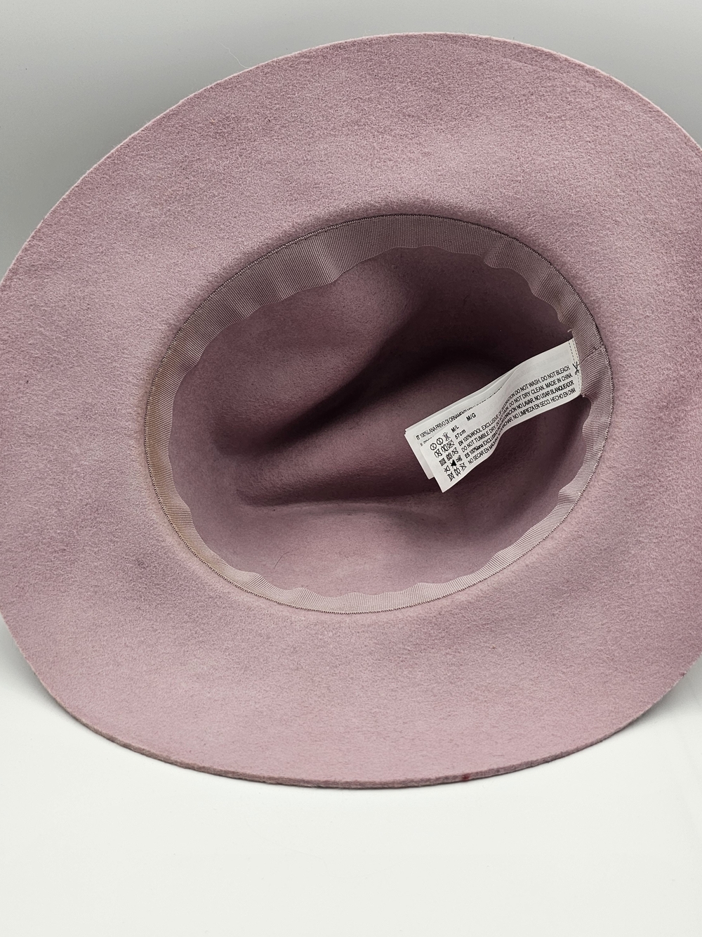 Wide Brim Pink Wool Felt Fedora with Black Band - Picture 4 of 8